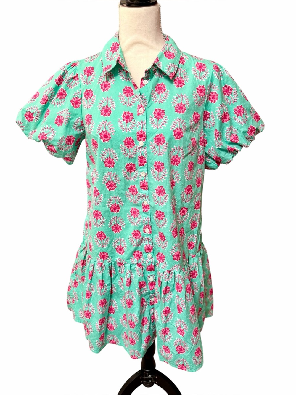 J.Crew Factory CI191 Bubble Sleeve Mini Dress Floral Pockets Size 8 SP25 - Picture 3 of 16